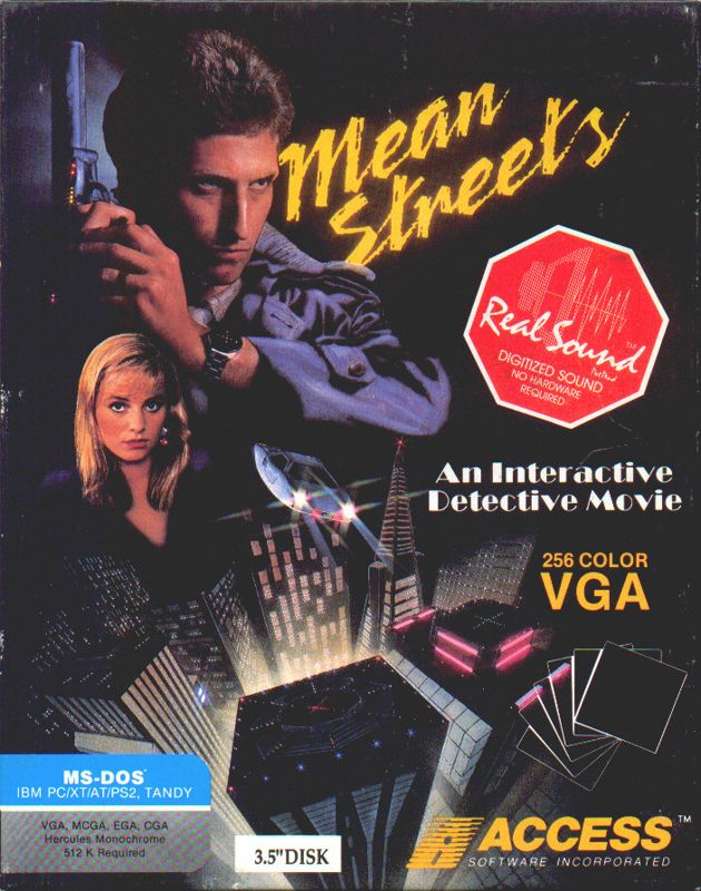 Mean Streets box art for Commodore 64